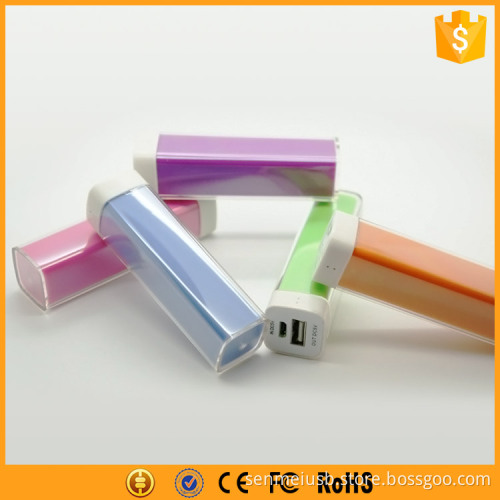 nature Color lipstick tube battery charger portable power bank 1800mah 2200mah 2600mah 3000mah for smartphone